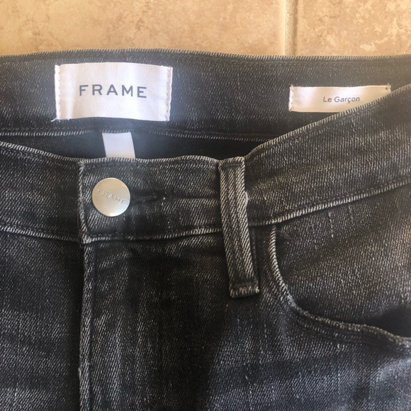FRAME le Garçon Jeans Pembroke Gray Black size 26 NWT - Picture 6 of 6